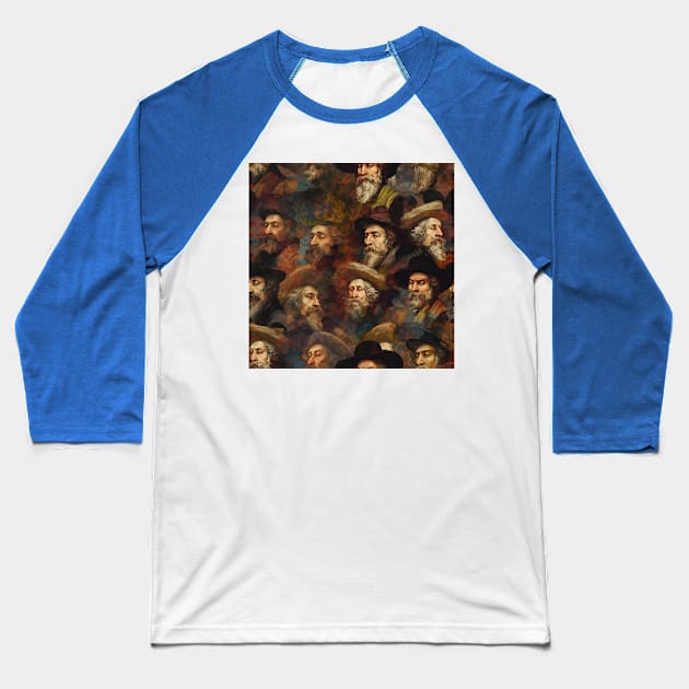 Rembrandt Paintings Mashup Baseball T-Shirt by Grassroots Green